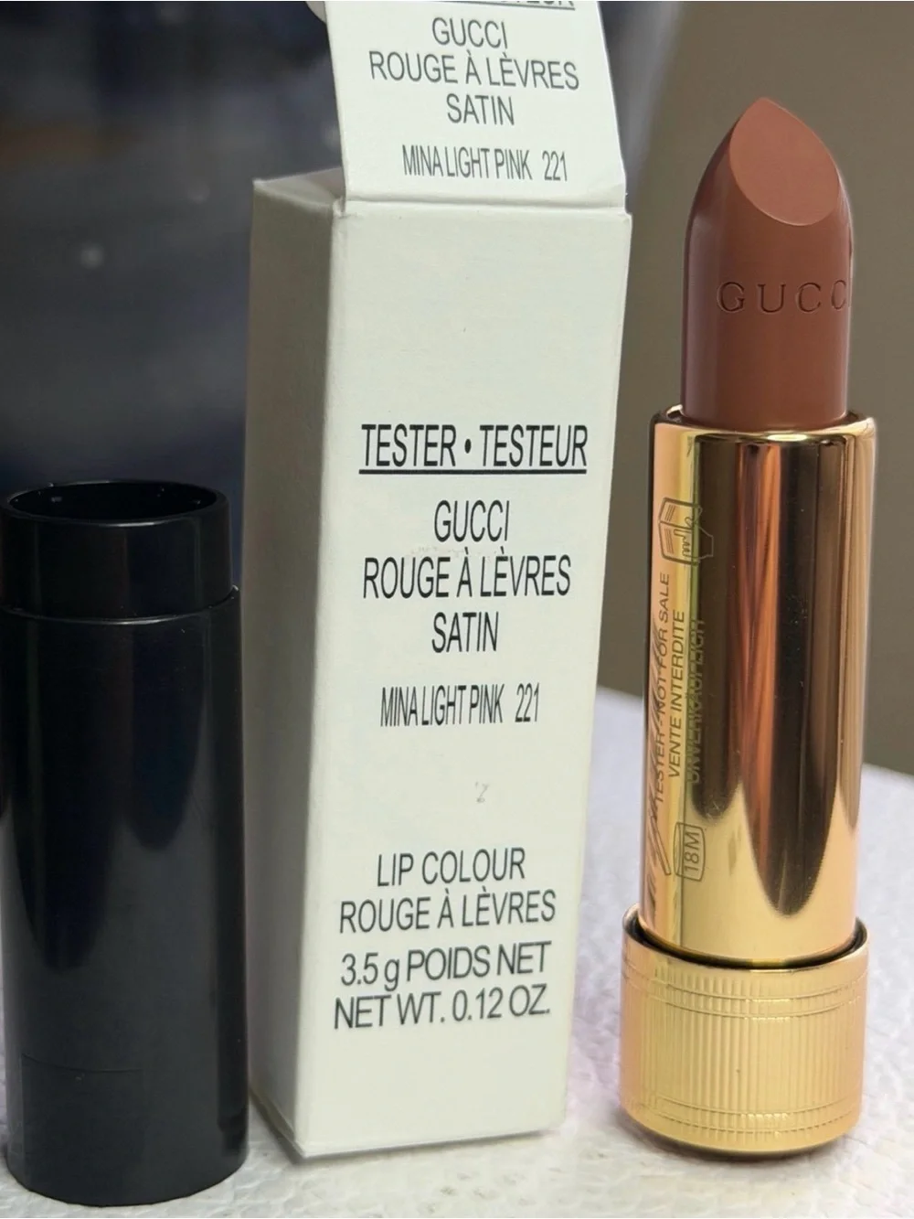 Gucci Satin Lipstick Mina Light Pink 221 - NEW-Tester-Not Used